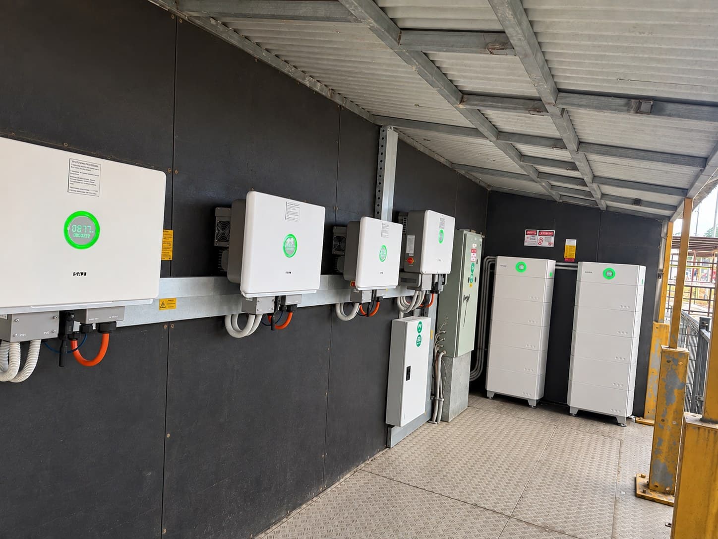 SAJ battery stacks in the Mid Coast Trucks plant room