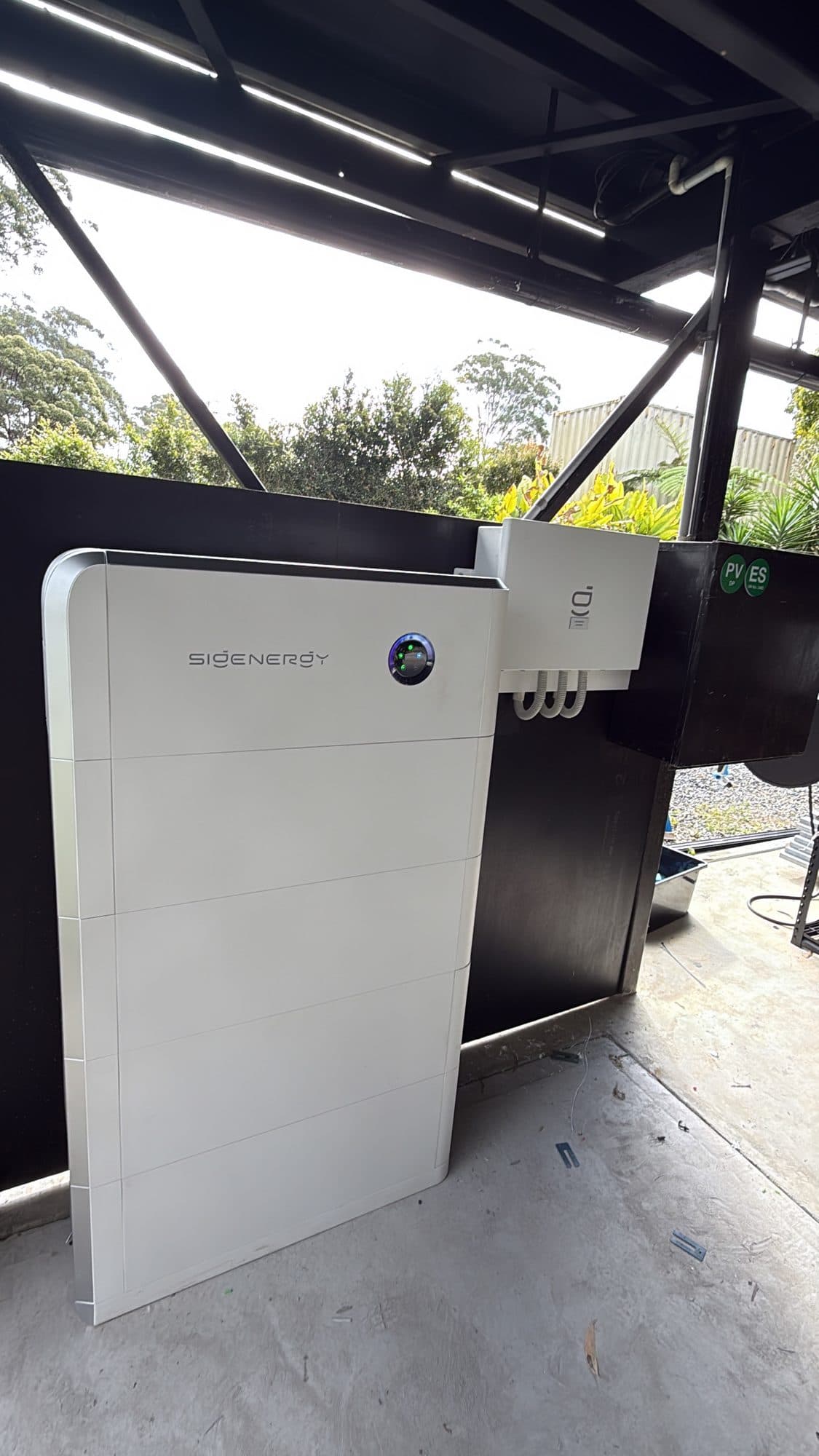 Sigenergy battery under a carport in Dorrigo